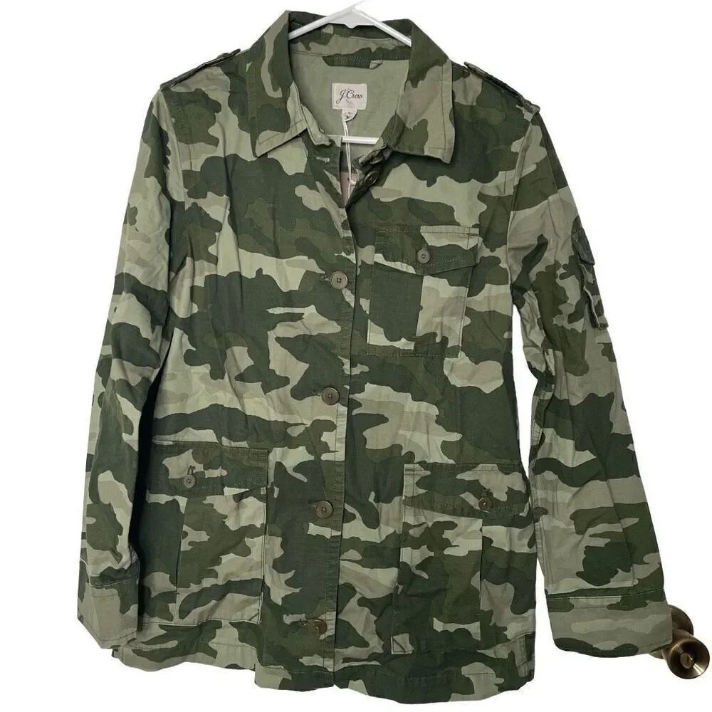 J Crew Womens Lightweight Jacket S Garment-dyed Lightweight Camo Retro Gorpcore